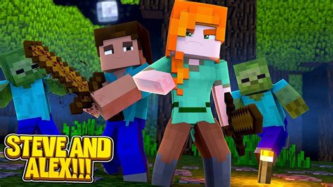 Minecraft The Life Of Alex And Steve 1 Can They Survive The First