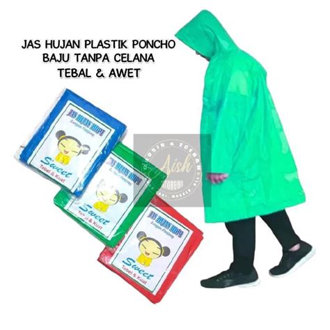 Jual Jas Hujan Plastik LDPE HDPE Tebal 0 4 Raincoat Mantel Hujan