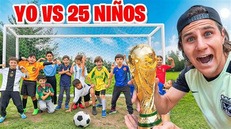 JUGAMOS UN PARTIDO DE FUTBOL VS 25 NIÑOS mundialito YouTube