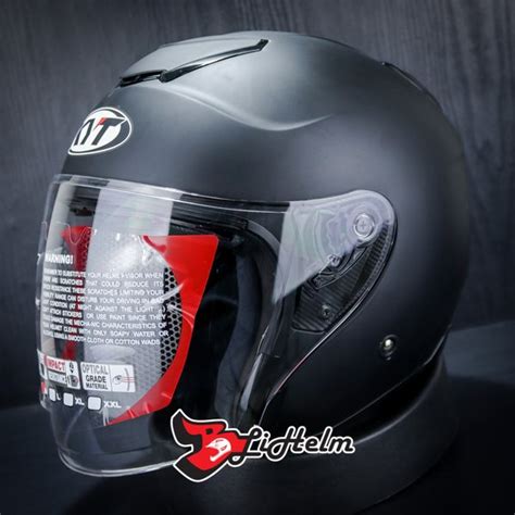 Jual Helm Kyt Kyoto Matt Black Doff Half Face Helmet Sni Single Visor