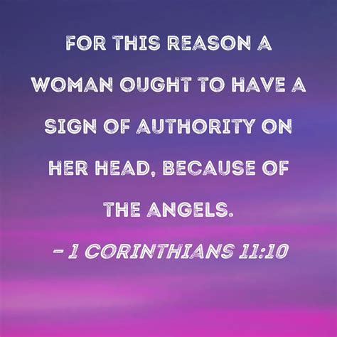 1 Corinthians 11 10 For This Reason A Woman Ought To Have A Sign Of