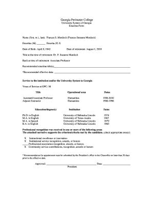 Fillable Online Gpc Suzanne Murdock Georgia Perimeter College Fax