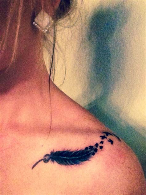 Feather Collar Bone Tattoos