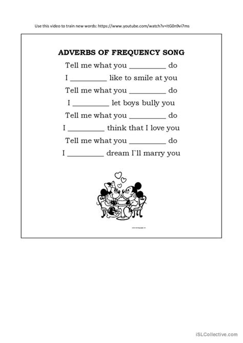 just a little song to learn adverbs…: English ESL worksheets pdf & doc