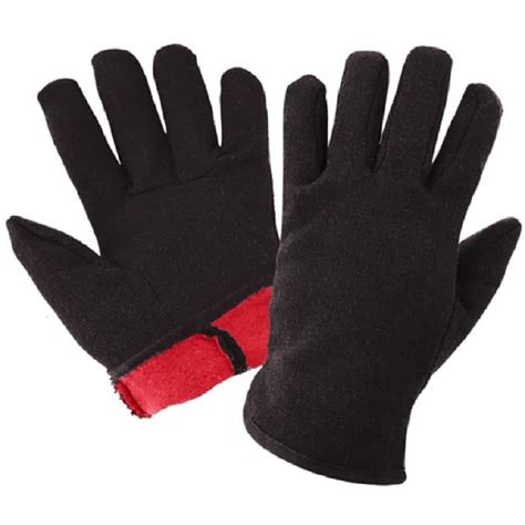 Red Fleece Lined Brown Jersey Gloves 72 Pair Value Pack