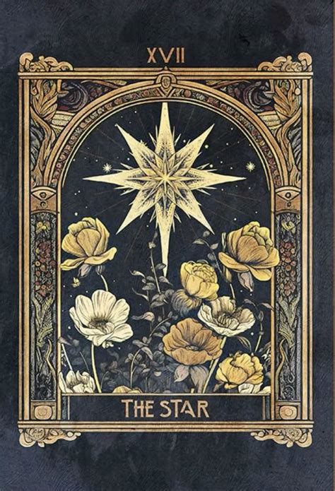 The star tarot card wall art print | Tarot cards art, Vintage tarot ...