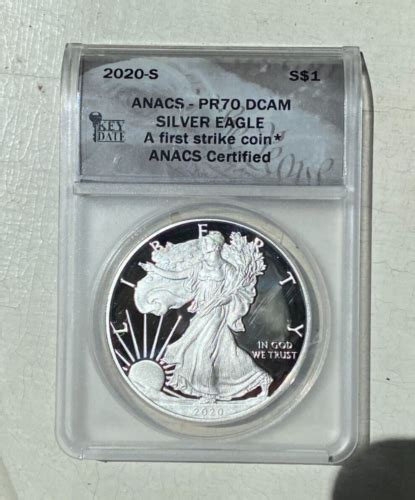 2020 S PROOF SILVER EAGLE ANACS PR70 DCAM FIRST STRIKE EBay