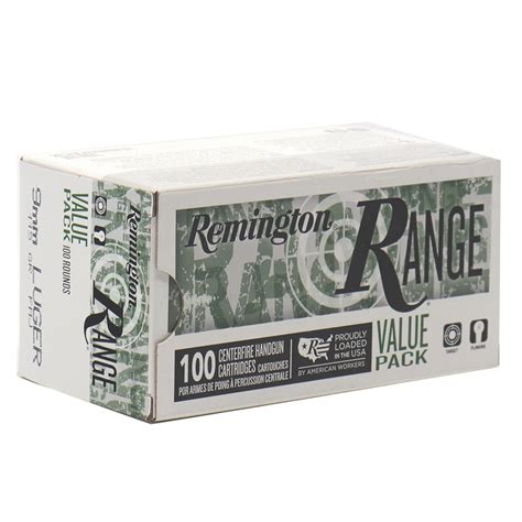 Remington Ammunition 9mm Luger 115 Grain Full Metal Jacket 100 Rounds Brass Case