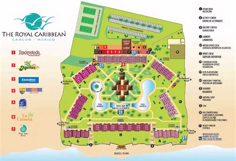 Resort Map | Hilton Cancun Mar Caribe All-Inclusive Resort | Cancun, Mexico