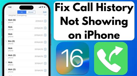 How To Fix Call History Not Showing On Iphone Call History Missing