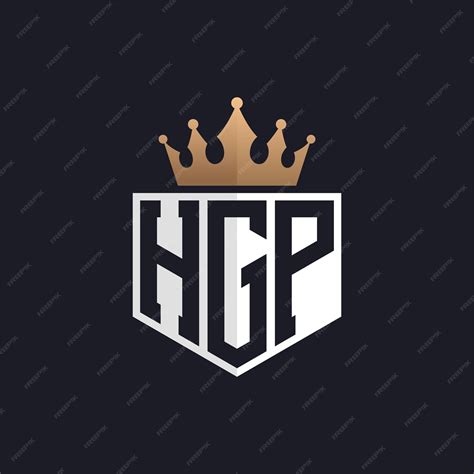 Premium Vector Luxury Hgp Logo With Crown Elegant Initials Hgp Letter