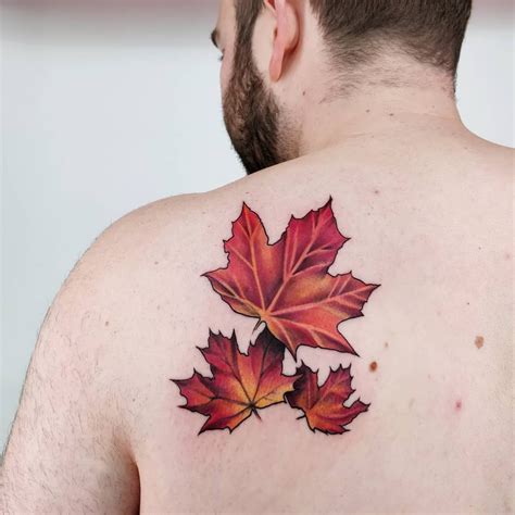 Maple Leaf Shoulder Tattoo By Tiffleetattoo Vine Tattoos Leg Tattoos