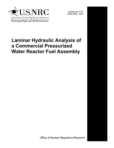 Pdf Nureg Cr Laminar Hydraulic Analysis Of A Commercial