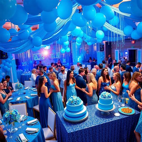 celebrate  style  vibrant blue party scene