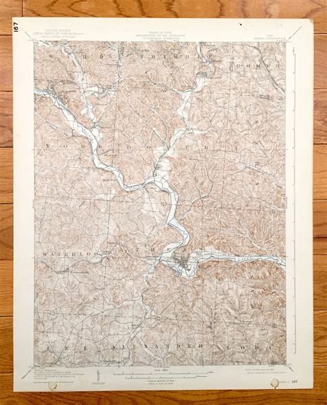 Antique Athens Ohio 1905 Us Geological Survey Topographic Map Etsy