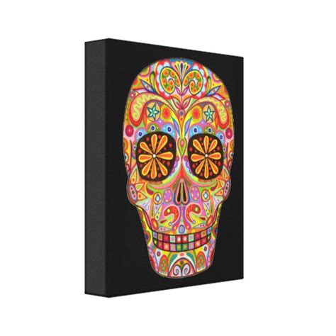 Sugar Skull Art on Canvas - Ready to Hang! Canvas Print | Zazzle