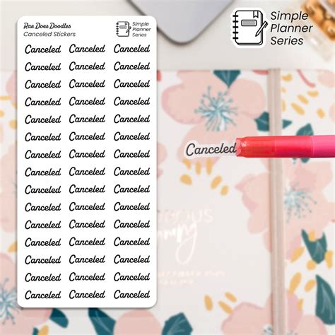 Clear Canceled Planner Stickers Simple Canceled Planner Stickers ...