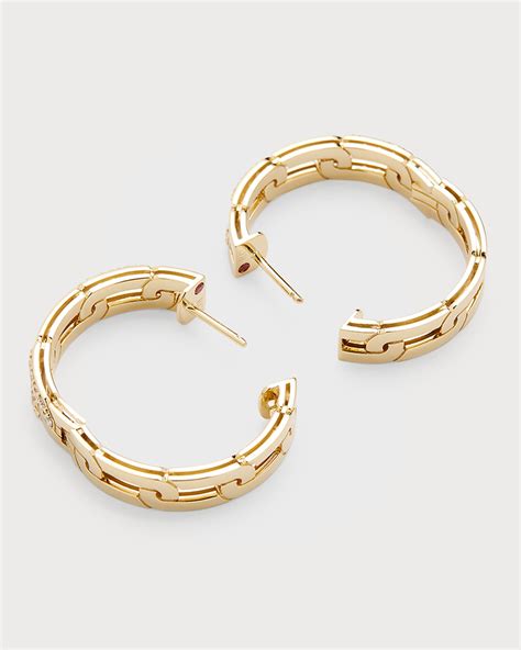 Roberto Coin 18k Yellow Gold Diamond Navarra Hoop Earrings 20mm Neiman Marcus