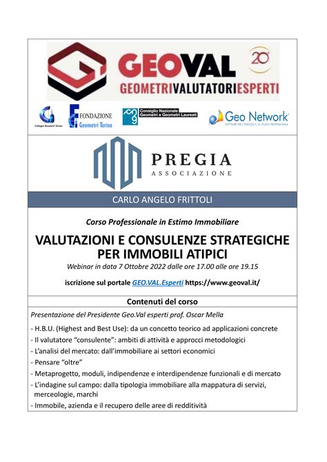 Valutazioni E Consulenze Strategiche Per Immobili Atipici Pregia Associazione Professionisti