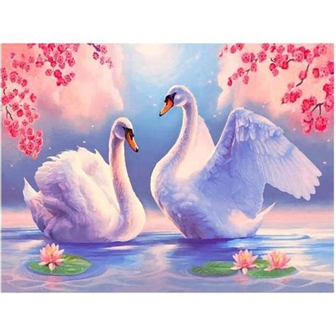 Diy D Diamant Peinture Kits Le Lac Des Cygnes Grande Taille Diamond