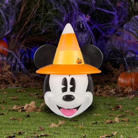 Disney 2 Ft Lighted Mickey Mouse With Candy Corn Hat Blow Mold In The