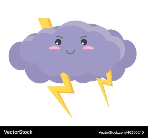 Cute Storm Cloud Royalty Free Vector Image Vectorstock