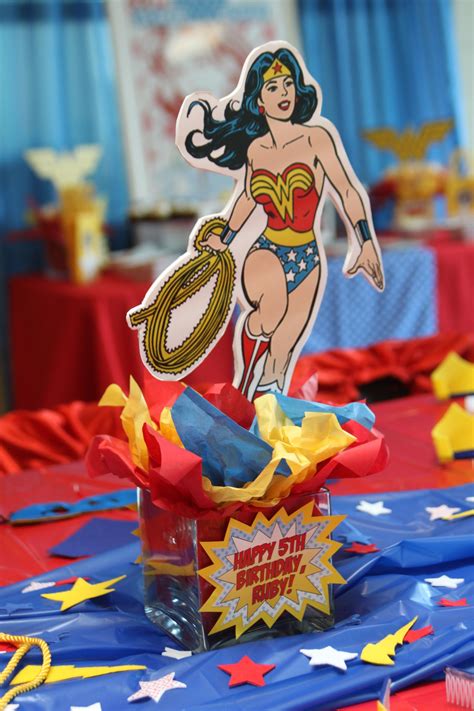 Wonder Woman Centerpiece Festa De Aniversário De Super Herói