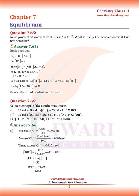 Ncert Solutions For Class Chemistry Chapter Equilibrium