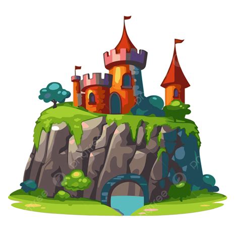 Fortress Clipart Cartoon Castle In The Mountains Vector Fortress