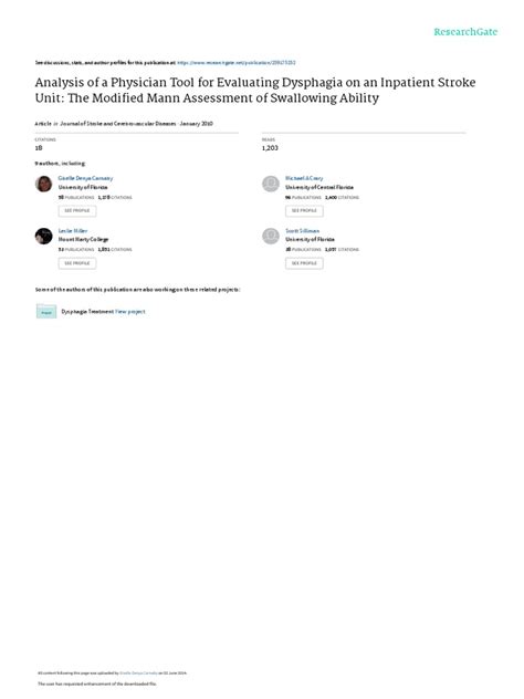 Validation Of The Modified Mann Assessment Of Swallowing Ability Mmasa