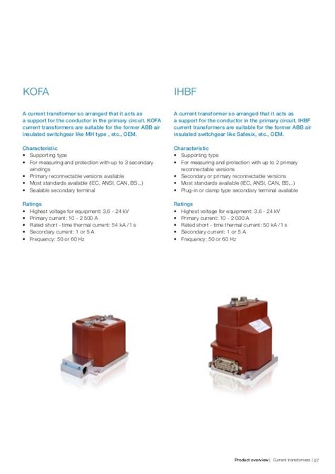 Abb Indoor Current And Voltage Transformers Instrument Transformers F