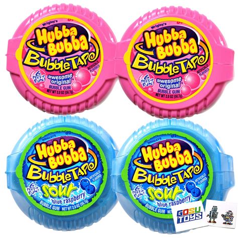 Wrigleys Hubba Bubba Bubble Tape 4 Pack With 2 Gosutoys