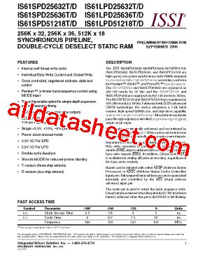 Is Spd T Datasheet Pdf Integrated Silicon Solution Inc