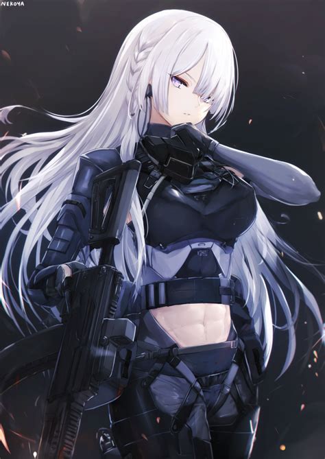 Safebooru 1girl Abs Ak 15 Girls Frontline Armor Artist Name Assault