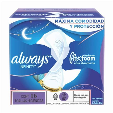 Toalla Higi Nica Nocturna Ultradelgada Infinity Con Flexfoam Tela Suave