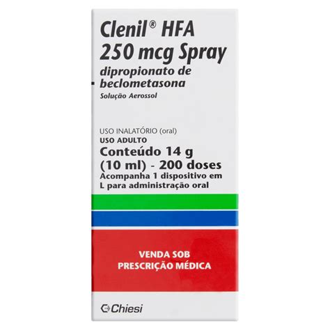 Clenil A Preço Generico - Clenil HFA Spray 250mcg 200 Doses