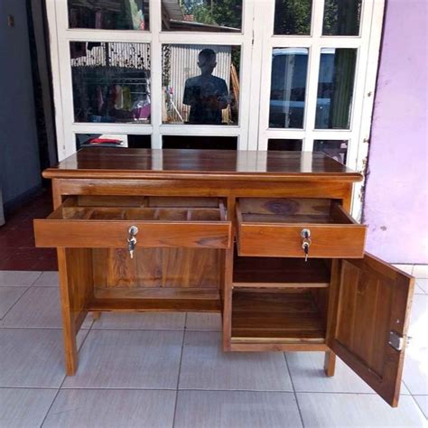 Jual Jati TPK Meja Kasir Meja Tulis Kantor Bahan Kayu Jati Pilihan Bisa