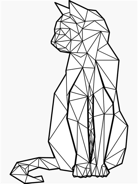 Pegatina Gato Geométrico De Freddie Obrion Geometric Shapes Art