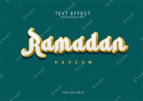 Premium Vector | Eps editable text ramadan font luxury gold white