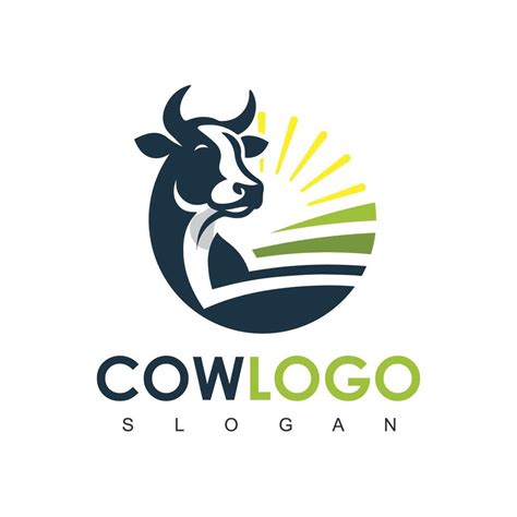 Cow Logo Cow Farm Logo Design Vector Vintage Cattle Angus Beef Logo