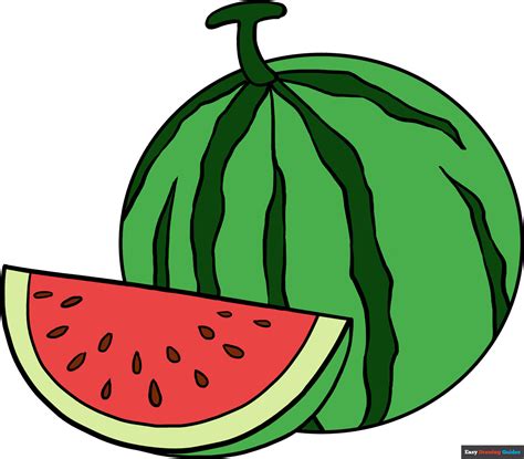 How To Draw A Watermelon Really Easy Drawing Tutorial