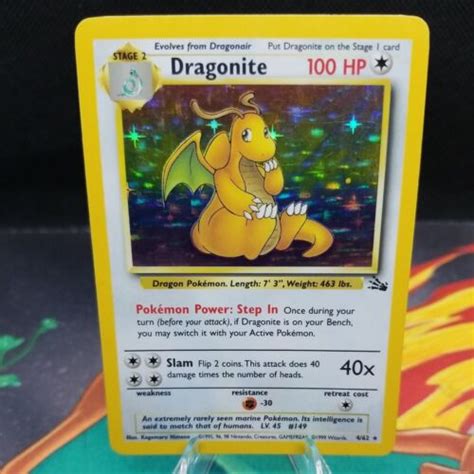 Dragonite Lightly Played Holo Rare Fossil Pokemon Card Wotc