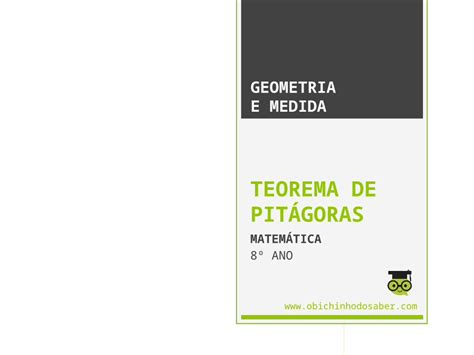 Pptx Teorema De Pitágoras Matemática 8º Ano Resumo Da Matéria