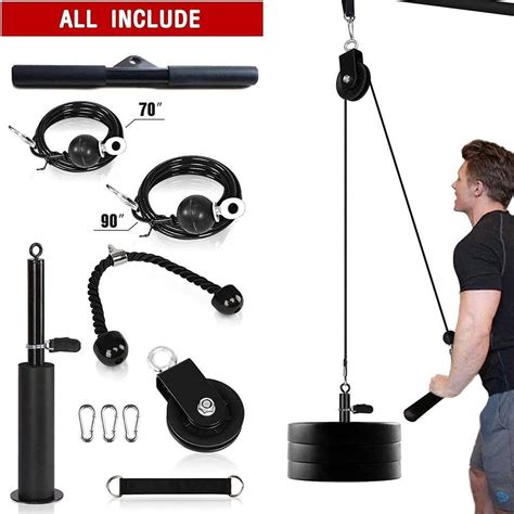 Fitness Diy Pulley Cable Machine Attachment Loading Pin Lifting Arm Biceps Triceps Weightlifting