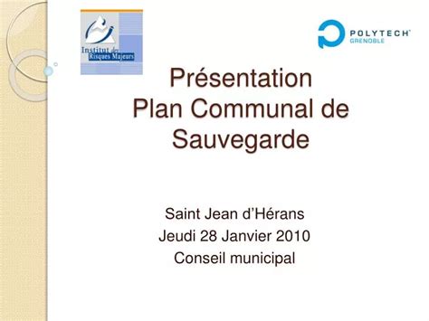 PPT Présentation Plan Communal de Sauvegarde PowerPoint Presentation