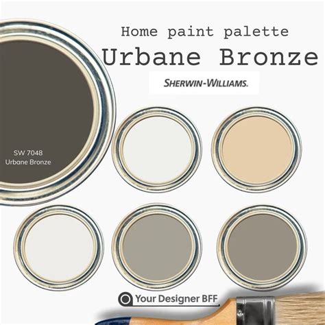 SW 7048 Urbane Bronze Complementary Color Palette For Sherwin Williams