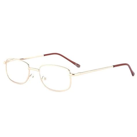 Lunette loupe rectangle monture métal doré allure classique Lunettes