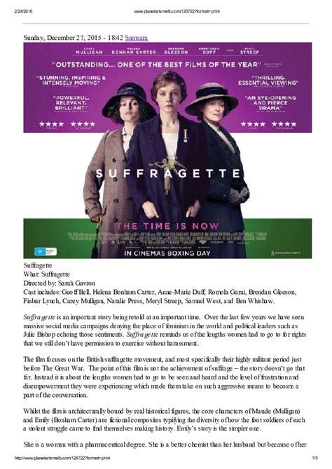 (PDF) Suffragette - Film Review