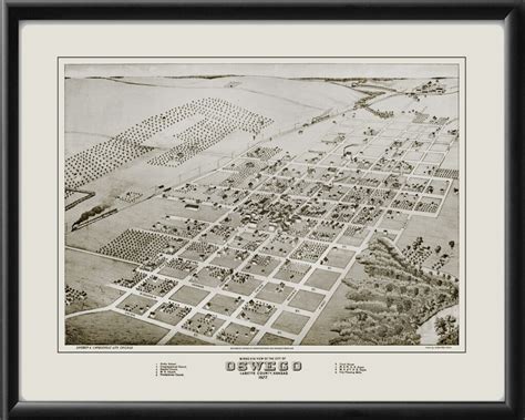 Oswego KS 1877 Restored Map | Vintage City Maps