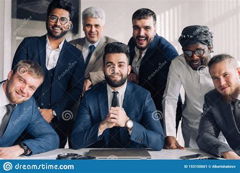 Multiracial Group Of Business Team Consisting Of Men Only With